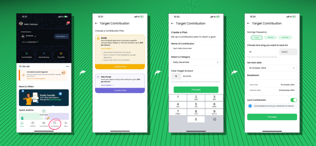 How to create a Target Contribution on Sycamore